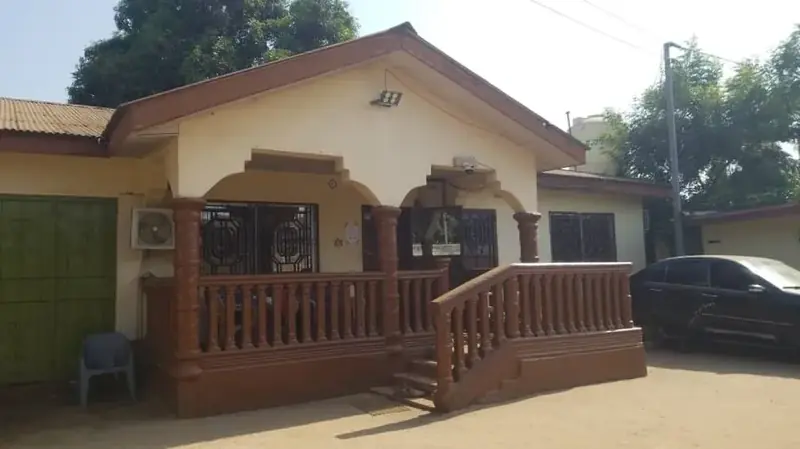 Hariom Yogi Guest House exterior — opposite Lungi Airport