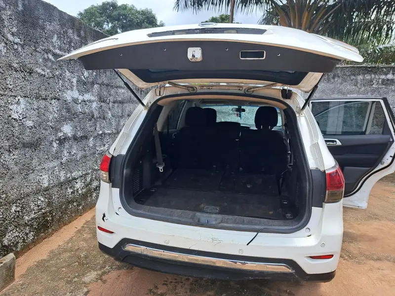 Luggage space with the third row folded in our Nissan Pathfinder